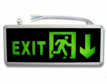 ავარიული გასასვლელის მიმანიშნებელი (EXIT DOWN)